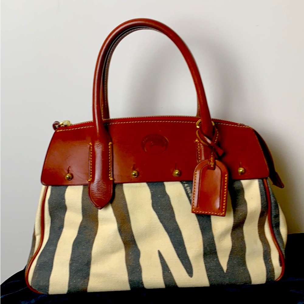 Dooney & Bourke Zebra Print Wilson Canvas & Leath… - image 1